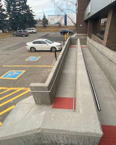 Wheelchair accessible ramp at Glenmore Centre - Calgary, AB